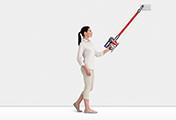 The Dyson V6 Absolute cordless vacuum cleaner. Balanced for cleaning up top, down below and in between.