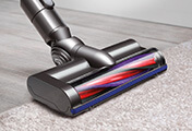 The Dyson V6 cordless vacuum cleaner. Motorized head cleans all floor types.