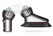 The Dyson Multi-Angle Brush for vacuum cleaners. Steady control. The rotating joints click-lock into different positions for rigidity at multiple angles.