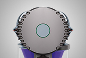 The Dyson V6 Trigger handheld vacuum cleaner. Boost mode. Push button to select power. Provides 6 minutes of higher suction for more difficult tasks.