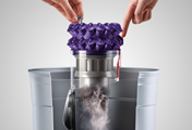 The Dyson Dyson Ball Compact Animal canister vacuum cleaner. Hygienic bin emptying. Just push the button to release the dirt.