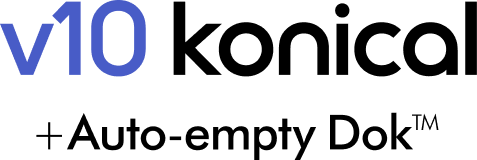 Dyson V10 Konical + Auto-empty Dok logo.