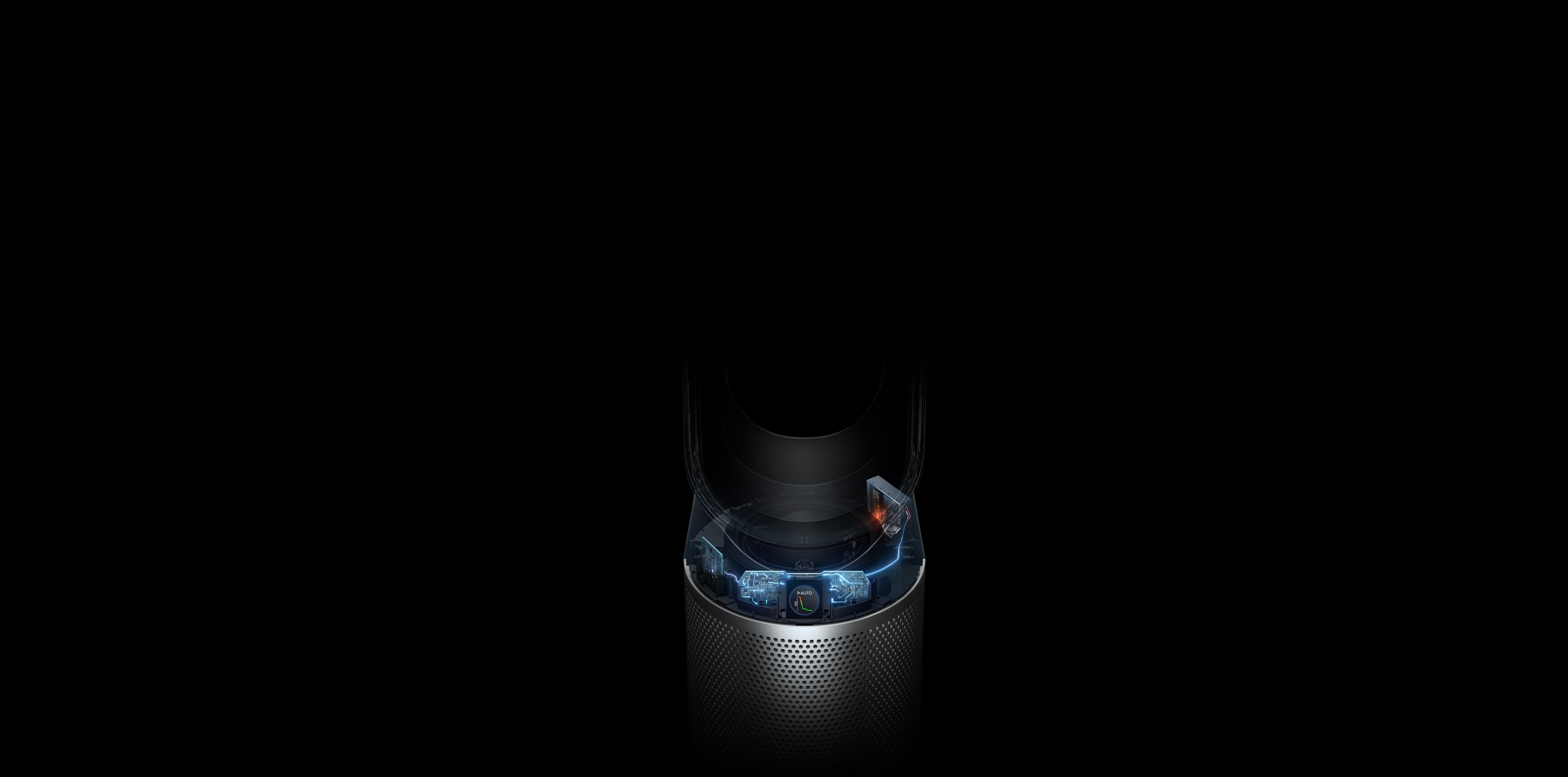 Internal sensing technology and LCD screen showing formaldehyde detected