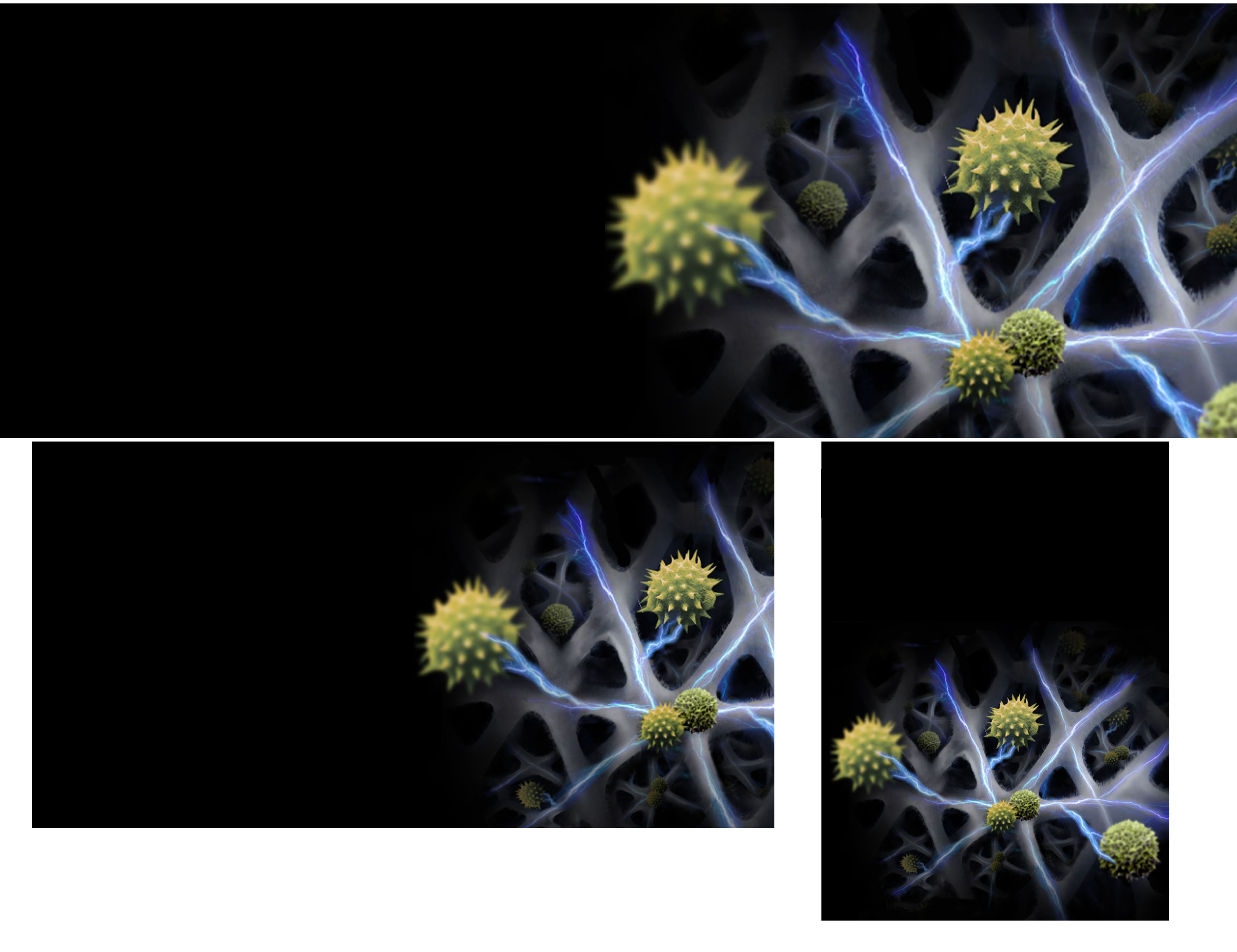 A representation of allergens being captured by the Dyson HushJet Compact Purifier.